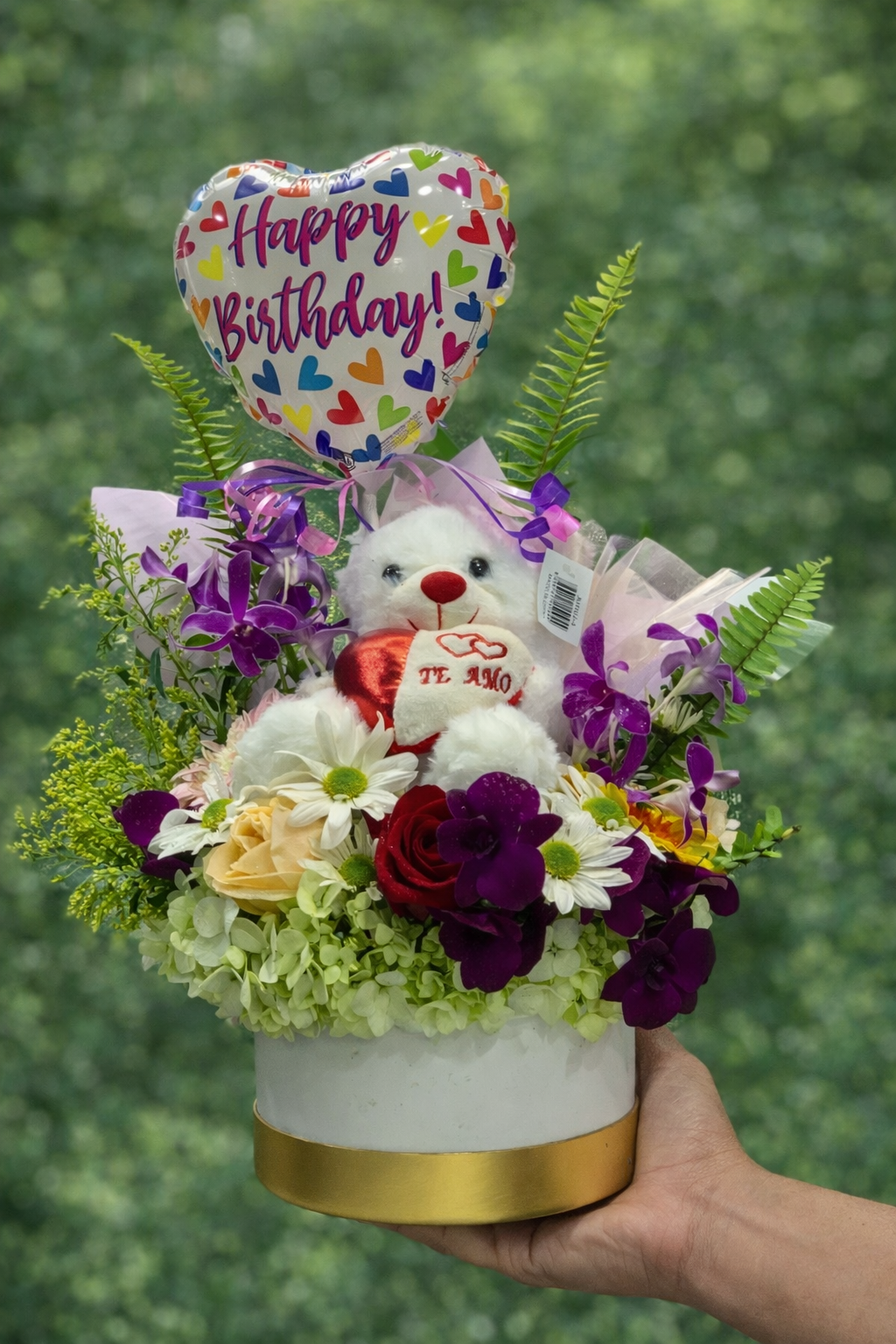 Base Redonda Decorada Con Globo Y Peluche